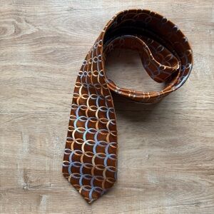 Ted Baker Brown and Blue Geometric Silk Tie
